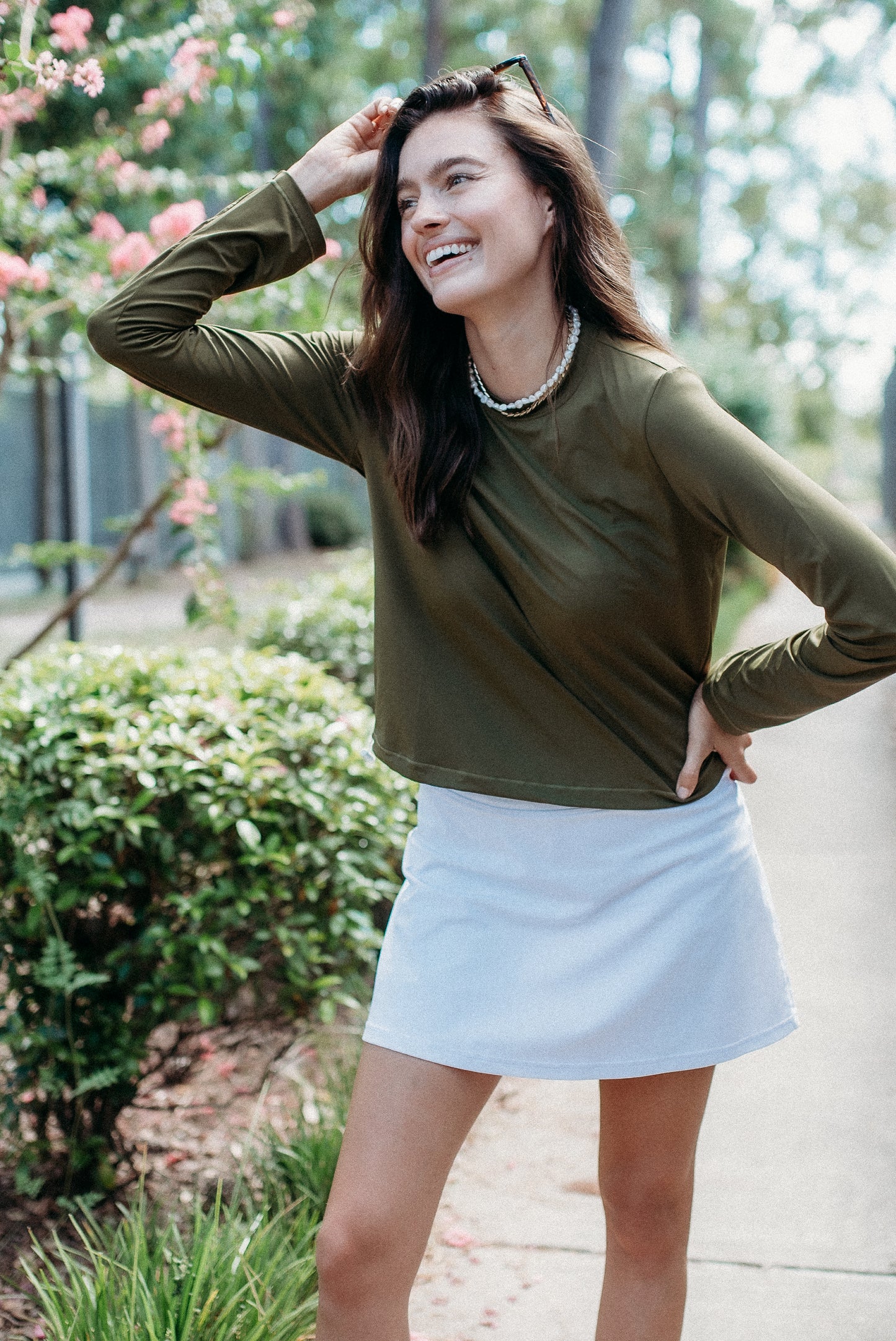 The Perfect Crop Shirt - Olive Green