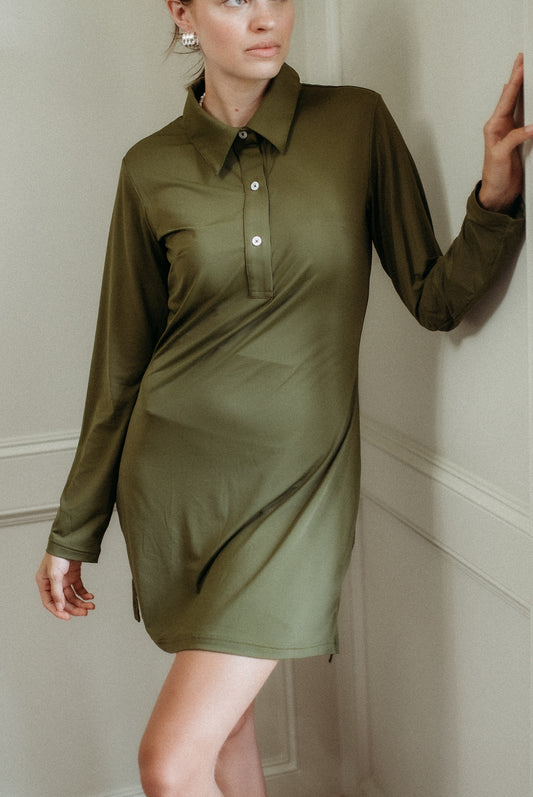 The Polo Dress - Olive Green